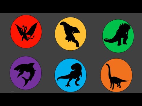 Dinosaurus Jurassic World:  T-Rex, Brontosaurus, Godzilla, King Ghidorah, White Shark, King Kong