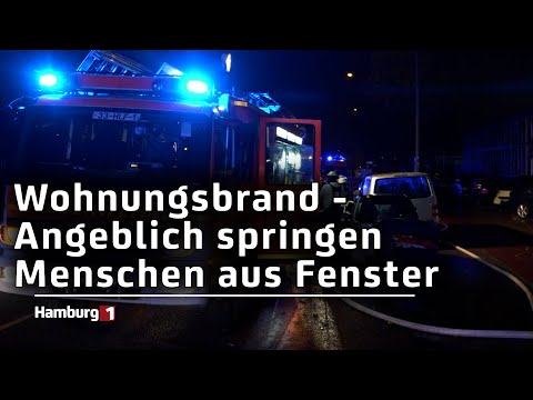 Wohnungsbrand in Wilhelmsburg - Anrufer berichten von Personen die aus Fenster springen