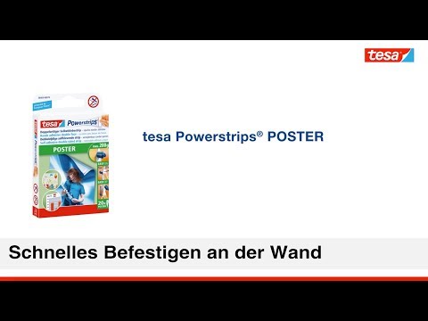 Artikelvideo 1 für tesa Powerstrips POSTER Klebestreifen für max. 200,0 g 1,5 x 4,5 cm, 96 St., Artikelnummer 570499