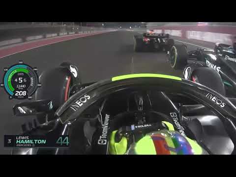 Lewis Hamilton race start onboard with telemetry #qatargp