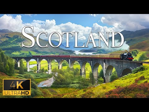FLYING OVER SCOTLAND (4K Video UHD) - Calming Piano Music With Beautiful Nature Video For Relaxation