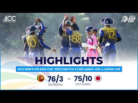 ACC Men's U19 Asia Cup | Sri Lanka-U19 vs Japan-U19 | Highlights