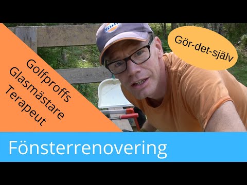 Changing glass and putty after golf practice. Window renovation