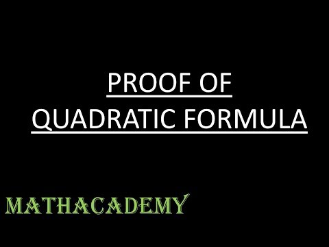 Proof of Quadratic Formula | Algebra 
