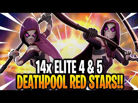7x Elite 5 & 7x Elite 4 Deathpool Red Star Orb Opening! - MARVEL Strike Force - MSF