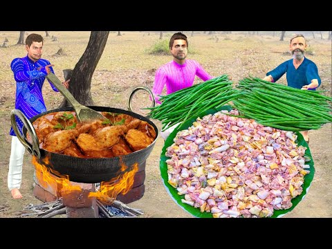 Drumstick Chicken Curry Traditional Chicken Curry Recipe Village Cooking Comedy Video Hindi Kahaniya