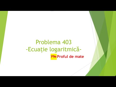 Problema 403: Ecuație logaritmică #profuldemate2020 #Bacalaureat #Evaluare #Națională #matematică