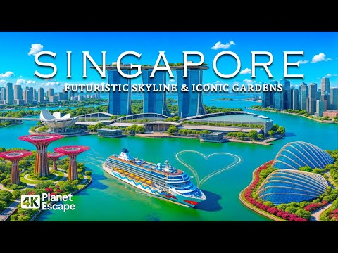 Singapore 4K – Aerial Views of Modern Cityscape & Gardens by the Bay With Deep House Chill