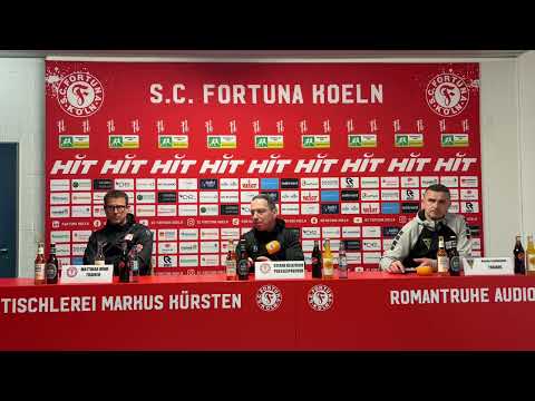 The press conference after Fortuna's 1-0 victory in the cup quarter-final against Alemannia Aachen.