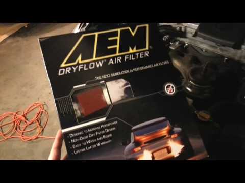 AEM dryflow drop-in air filter review on a 2012 Toyota Camry SE