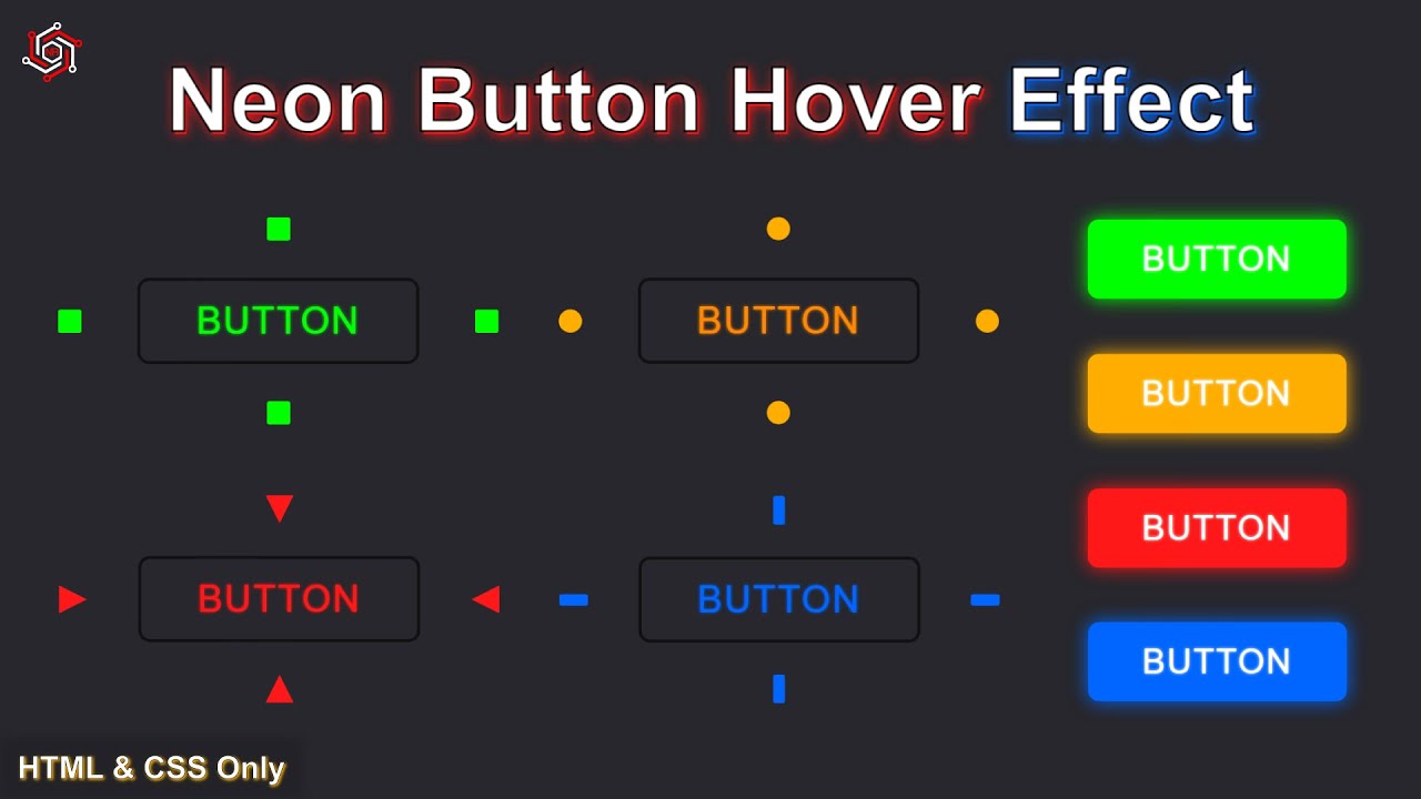 Neon Button Light Effect On Hover With Animation Using HTML And CSS Only | HTML & CSS Tutorial