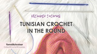 Tunisian Crochet IN THE ROUND - double ended TC hooks - Ultimate Guide and tutorial