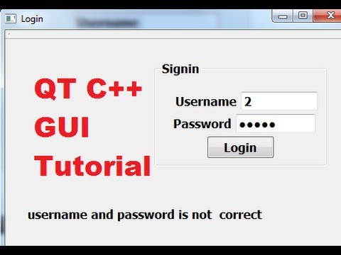 QT C GUI Tutorial 12 How to open a new window after successful Login