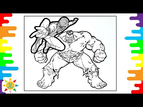 SPIDERMAN vs HULK Coloring Page | THE AVENGERS Coloring Page | Elektronomia - Heaven