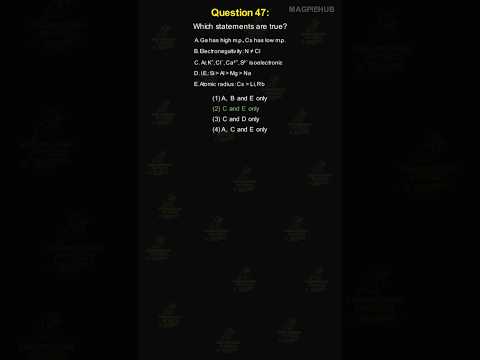 NEET 2025 Q 47 #chemistry #neet2025 #neetquestion #neetpreparation #neetexam #neetchemistry