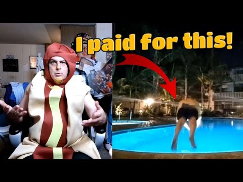 Perry Jumps in the Pool for my Paid Stunt!
