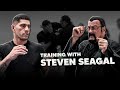STEVEN SEAGAL teaches ALEX PEREIRA techniques to use in MMA fights