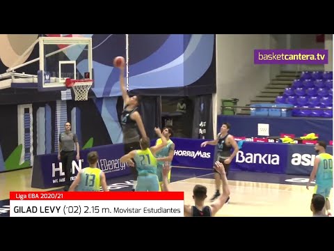 GILAD LEVY (´02) 2.15 m. MOVISTAR ESTUDIANTES. Liga EBA 2020/21 #BasketCantera.TV
