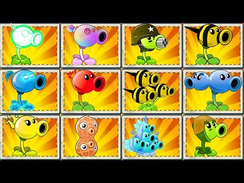 ALL PEA MAX LEVEL POWER-UP! vs GARGANTUAR in Plants vs Zombies 2