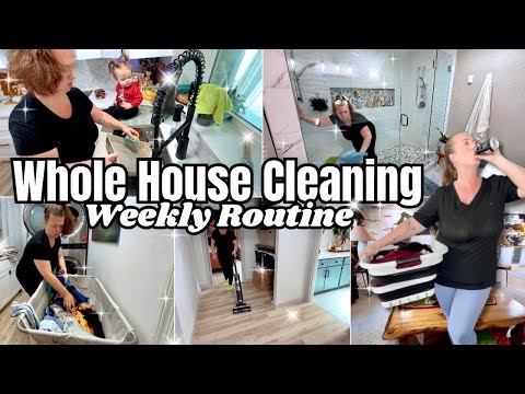 All Day WHOLE HOUSE Reset Routine Cleaning  / Deep Clean With Me / Real Mom Life Cleaning Motivation