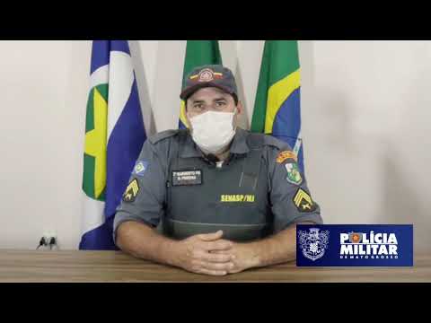 O 3° sargento G Pereira, representando o 4° comando regional, 15° BPM, 1° pelotão de Alto Garças fala sobre os procedimentos que serão tomados com munícipes que não cumprir os protocolos de prevenção contra o COVID-19.