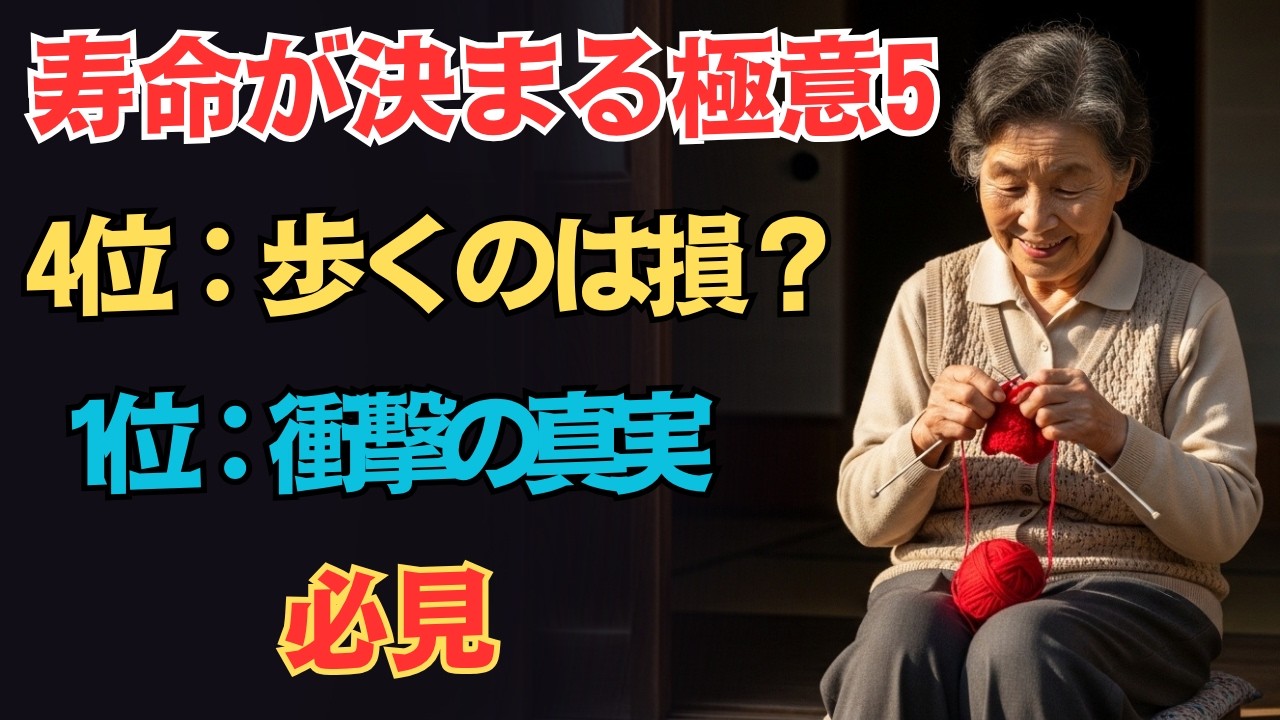 ✨65歳以上の方、必見。寿命が決まる習慣 TOP5｜4位は歩く事の意外な罠、1位は…誰も予想できない衝撃の事実。｜シニアの健康｜人生の知恵