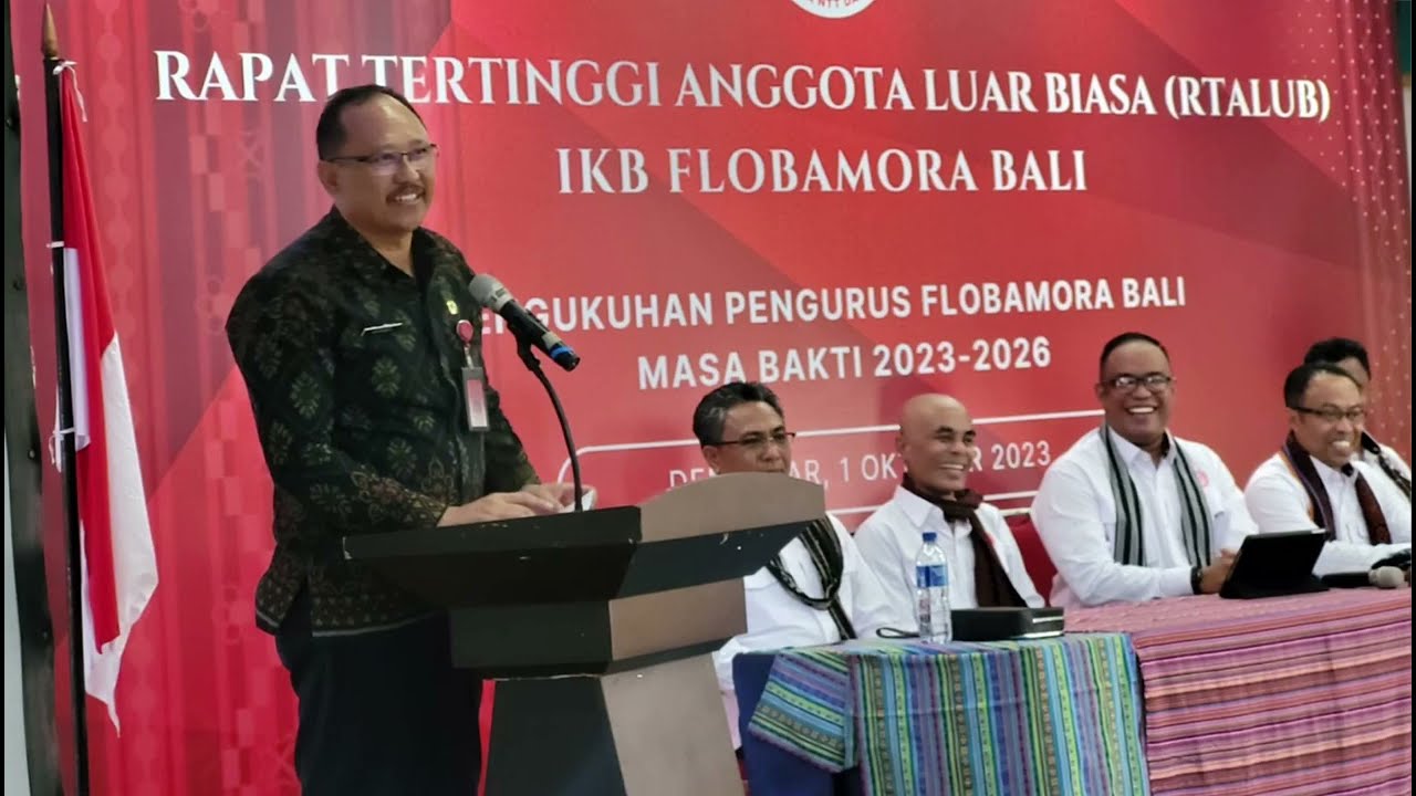 Kaban Kesbangpol Bali berikan Sambutan pada Acara Pengukuhan BP Flobamora Bali