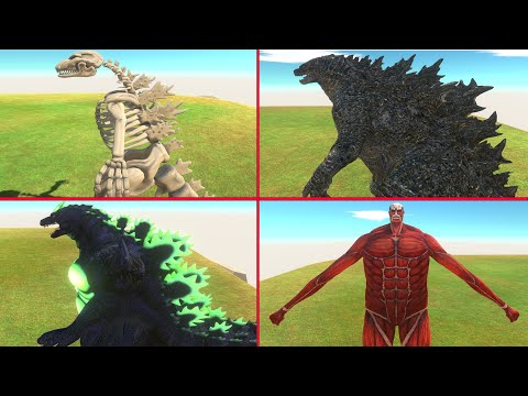 - COLOSSALTITAN VS GODZILLASKELETON VS GODZILLA2021 VS SUPERGODZILLA -Animal Revolt Battle Simulator