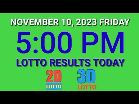 5pm Lotto Result Today November 10 2023 Friday