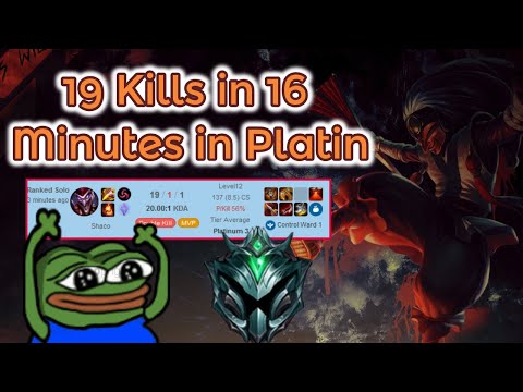 19 Kills in 16 Minutes! [League of Legends] Full Gameplay - Infernal Shaco