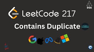 YouTube video 'Leetcode 217 🔥 Contains Duplicate | HashSet + Sorting Approach | Java DSA Handwritten'