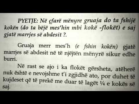 Si do ta pastrojë gruaja kokën gjatë marrjes së Abdesit