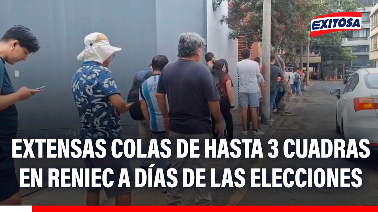 🔴🔵 Miraflores: Extensas colas de hasta 3 cuadras en Reniec a días de las elecciones generales 2026