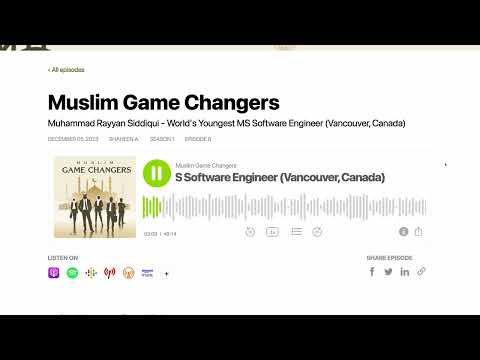 Rayyan Siddiqui Muslim Game Changers Podcast