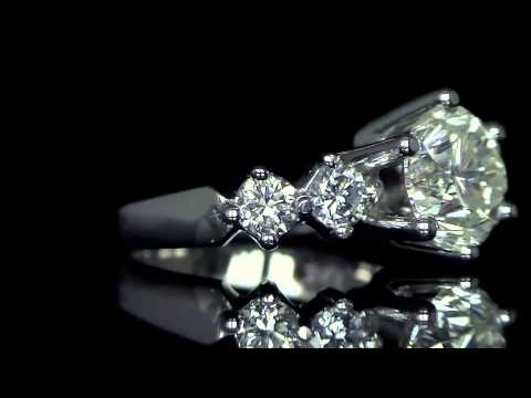 2.90 CTW SI1-SI2 J-K ROUND CUT DIAMOND FASHION ENGAGEMENT RING 14K WHITE GOLD