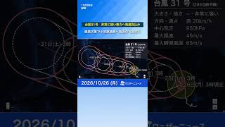 【台風31号2026】非常に強い勢力へ発達する見込み　進路次第で小笠原諸島へ接近する可能性も※26日6時更新