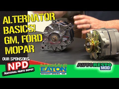 Alternator Basics, Tips Tricks, 1 wire, Models of GM, FORD, MOPAR from 1960 1980s Autorestomod Episo