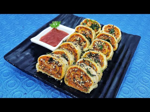 Pav Bhaji roll | Easy Party Snack| Steamed Pav Bhaji Roll |Quick And Easy Breakfast Recipe| veg Roll