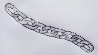 Draw the chain 3D।How to draw a chain step by step।Easy way to draw a chain।