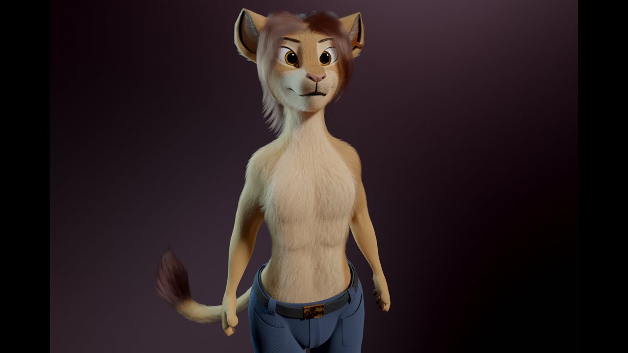 Arthur Anthro Lion 3D Model