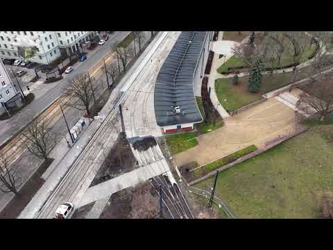 MIASTO ŁÓDŹ W REMONCIE KRAŃCÓWKA TRAMWAJÓW UL  PÓŁNOCNA 23 12 2025  DRON