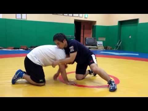 タックル失敗。がぶられてからの内無双、外無双 Wrestling : Leg attack Fail → Sotomuso or Uchimuso