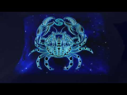 Flag of Cancer (Born June 22–July 22) - Zodiac Sign waving in the wind