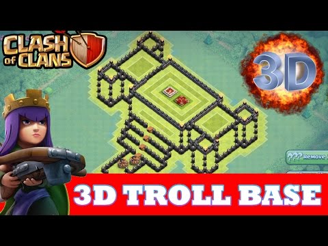 Clash Of Clans | INCREDIBLE 3D TROLL BASE! A MUST WATCH! | "THE ROYAL PALACE"