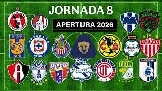 ✅️JORNADA 8 LIGA MX 2026 🇲🇽🇲🇽🇲🇽