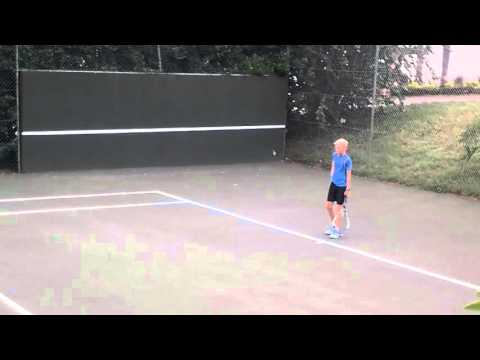 12 year old playing tennis