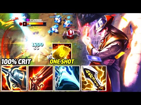 100% FULL CRIT AD TWISTED FATE MID ONE-SHOTS WITH STUN CARD - FULL AD (INSANE ON-HIT DAMAGE)