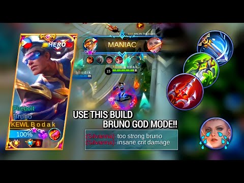USE THIS BUILD BRUNO GOD MODE!! | BRUNO BEST BUILD AND EMBLEM MLBB - Master Bodak