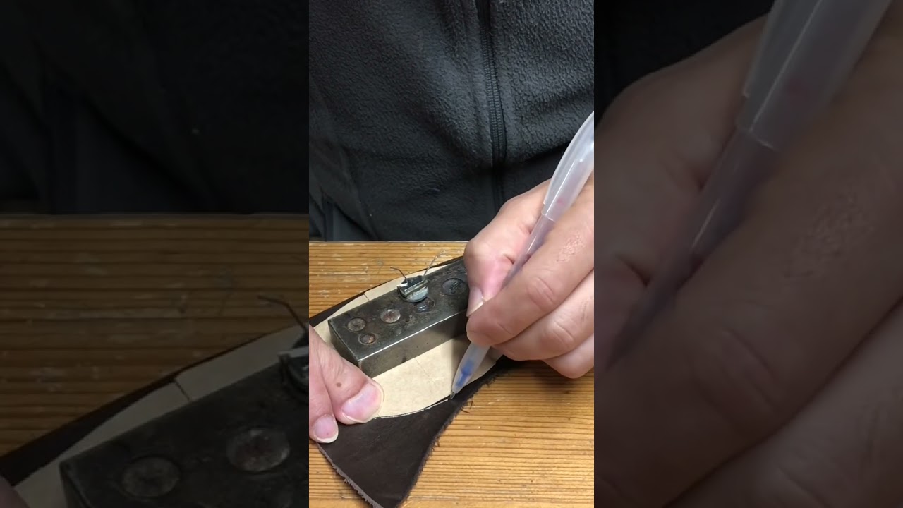 The last adjustment using scraps of leather. #handcraftedshoes