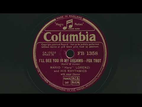 1936 MARIO "HARP" LORENZI I'll See You In My Dreams - 78 RPM Record